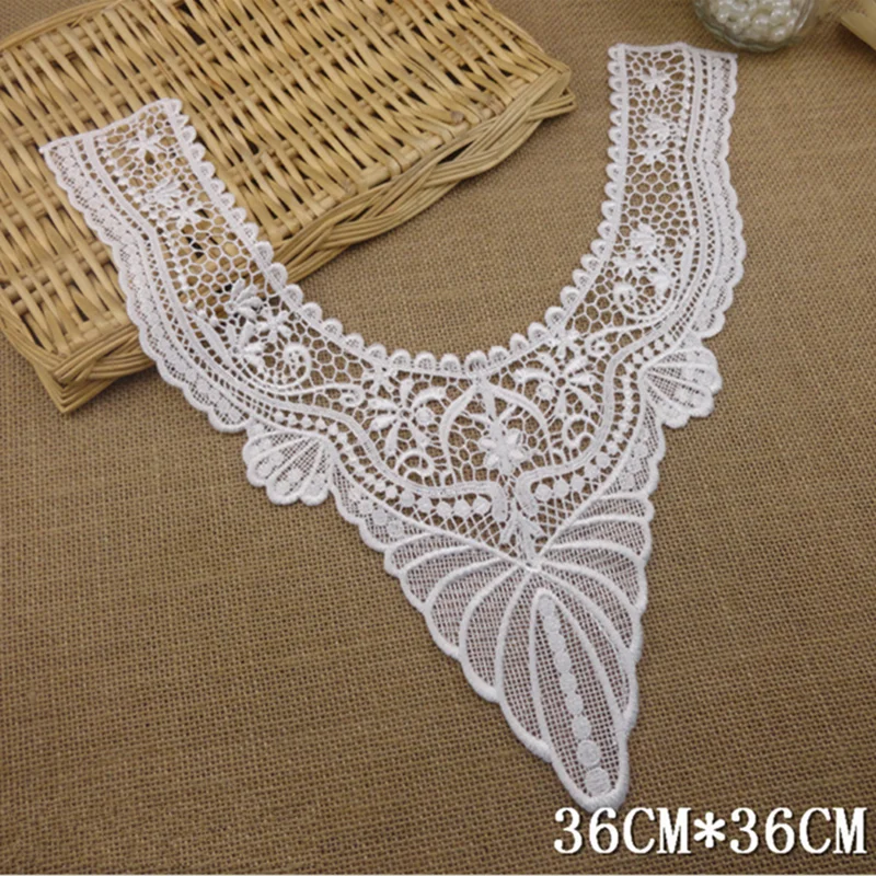 

Polyester Lace Fabric Venise Lace Collar Lace Neckline Lace Trim Applique Custome DIY Sewing Crafts Decor FL87