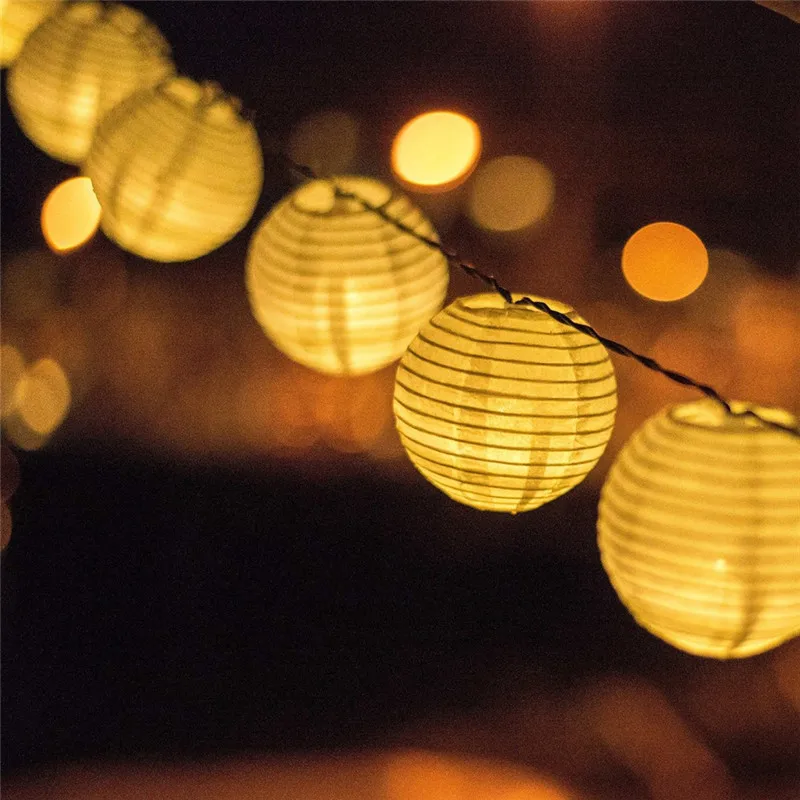 Solar Lantern Ball LED String Light Outdoor 10 20 30 LED Patio Waterproof String Lamp Solar Globe Garland Christmas Fairy Lights