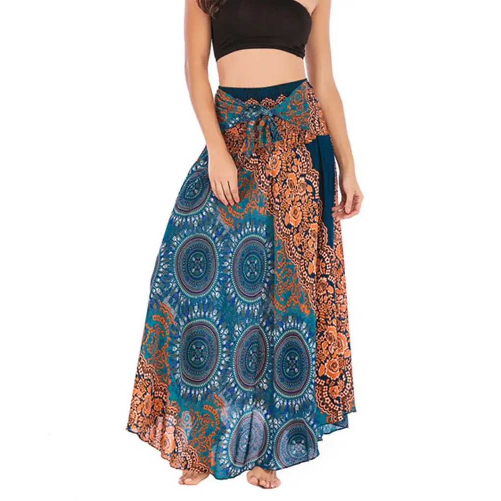 Модные женские юбки 2 способа Одежда с высокой талией макси платье Bellydance с цветочным принтом