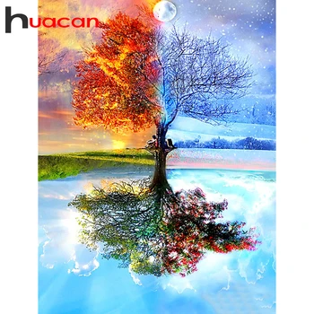 

Huacan Diamond Painting Full Square Landscape 5D DIY Diamond Embroidery Mosaic Tree New Arrival Decorations Home