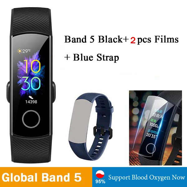 Смарт-браслет huawei Honor Band 5, оксиметр, волшебный цветной сенсорный экран, датчик сердечного ритма, сна и сна - Цвет: G 5 n 2F n blue s