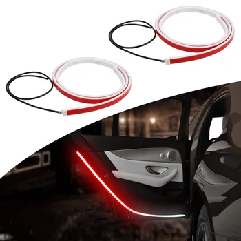 

2pcs/set Auto Car Light Welcome Decor Lamp Strips LED Car Door Open Warn Alarm Lights Anti Collision Safety White Red Lighting
