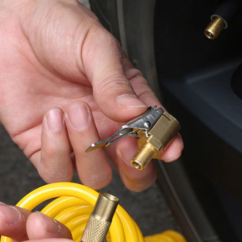 

1PC Car Auto Brass 8mm Tyre Wheel Tire Air Chuck Inflator Pump Valve Clip Clamp Connector Adapter Car Accessories for Compressor