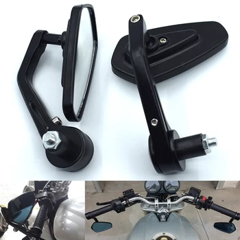 

Universal Motorcycle 7/8" 22mm Handle Bar End Rearview Mirrors For Kawasaki ZZR600 ZX6R ZX636R ZX6RR ZX9R ZX10R Z1000 ZX12R
