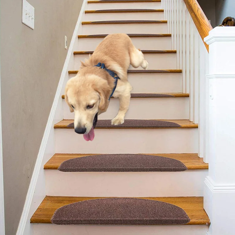 Cena 13 sztuk antypoślizgowe dywan stopnie schodowe zestaw, bieżnika dywan kryty wytrzymała mata samoprzylepne ochraniacze Pet schody pokrywa 65x24cm