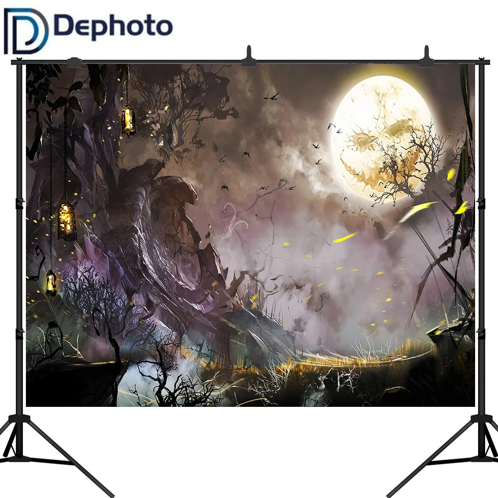 

Dephoto Halloween Party Forest Customized Horror Photography Backdrop Personalized Photographic Backgrounds For Photo Studio