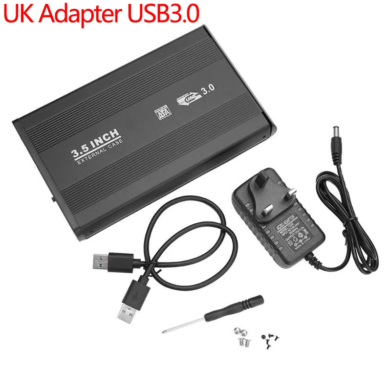 UK Adapter USB3.0 3,5 дюйма USB3.0/USB2.0 на SATA порт SSD HDD жесткий диск чехол Корпус 5 Гбит/с USB 3,0 HDD чехол внешний твердотельный жесткий диск коробка - Цвет: UK Adapter USB3.0