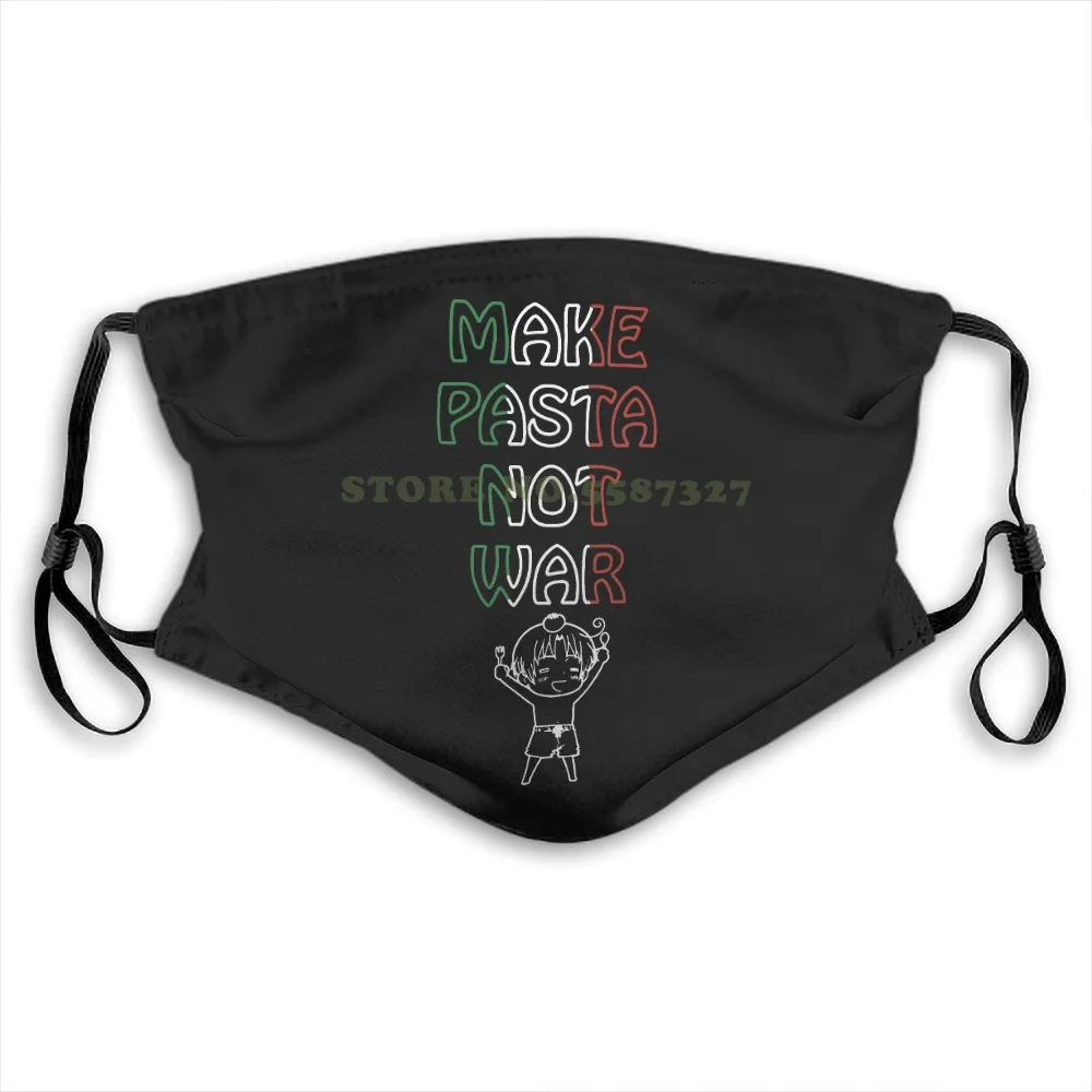

Hetalia: Italy Make Pasta Not War Black Fashion Funny Reusable Masks