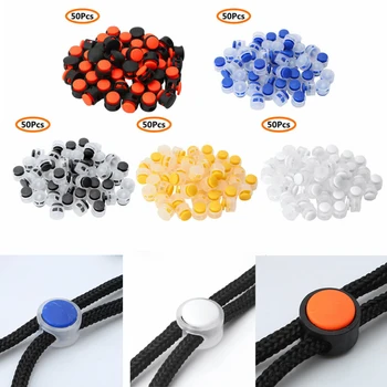 

50Pc 17mm Multi Colors Plastic Stopper Cord Lock 2 Hole Bean Toggle Clip Garments Apparel Clip Ends Shoelace Bag Parts Accessory