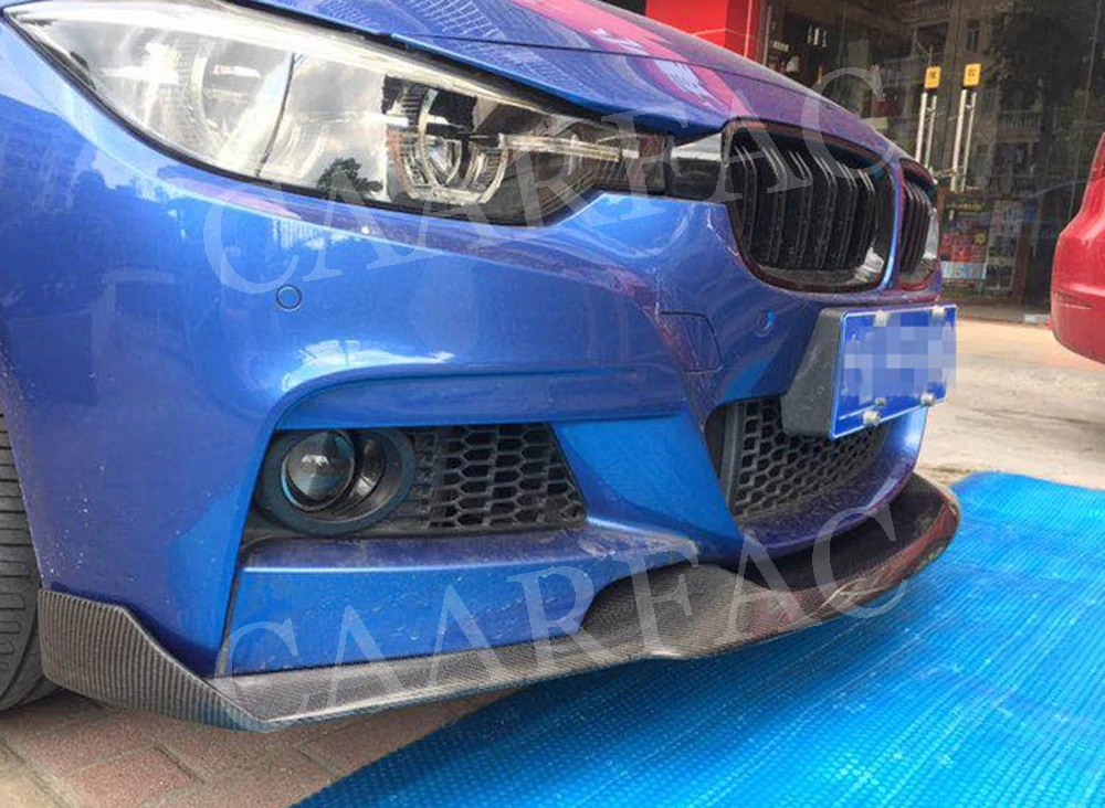 Для F30 карбоновые передние Спойлеры для губ BMW 3 серии F30 F35 M Sport Sedan 2012- MAD style головной бампер Защита подбородка