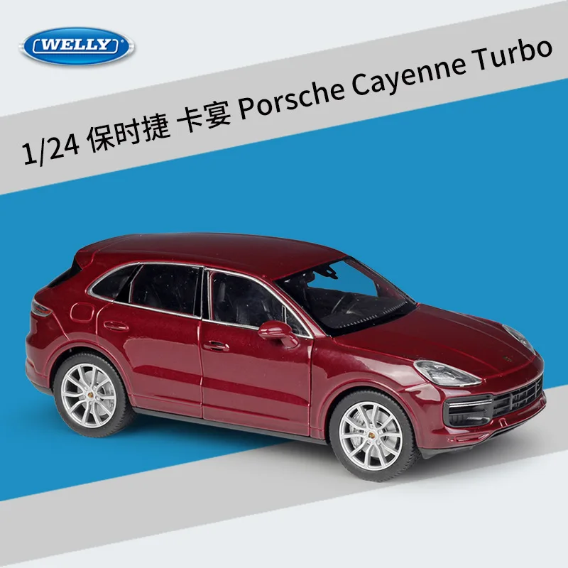 Porsche Cayenne Welly 1:24 Porsche Cayenne красный автомобиль сплав модель автомобиля моделирование автомобиля украшение коллекция подарок игрушка Литье модель игрушка для мальчиков - Цвет: Porsche Cayenne