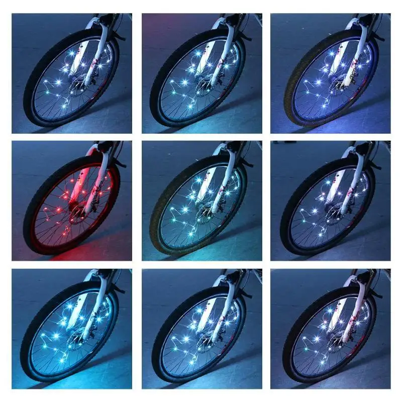 20LED 18 шаблонов велосипедный светильник со спицами Водонепроницаемый Горный велосипед Велоспорт