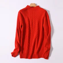 Septass Женский водолазка свитер из ангоры пуловеры с длинным рукавом Осенняя зимняя одежда теплый топ толстый красный женский свитер джемпер