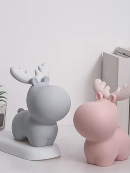 

Geometric Abstract Piggy Bank Cartoon Children Nordic Storage Tank Animal Hucha Gato Roba Monedas Small Gift Home Gear E5