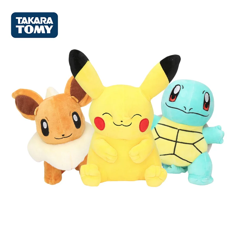 Takara Tomy подлинные Pokemon Pikachu Eevee плюшевые игрушки snorlax Charmander Bulbasaur для детей|Игровые