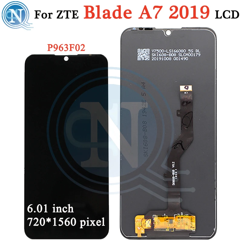 Черный ЖК дисплей 6 01 дюйма для ZTE Blade A7 2019 сенсорный экран дигитайзер датчик в