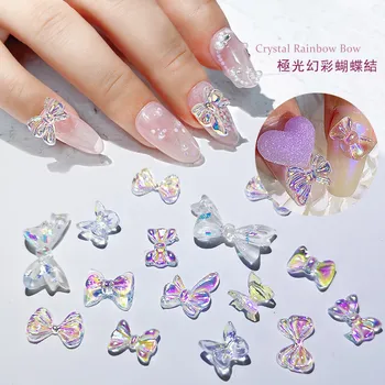 

Online Celebrity Manicure Fairy Aurora Bow Ornament Symphony Stereo Versatile Crystal Butterfly DIY Nail Decorations Ornament