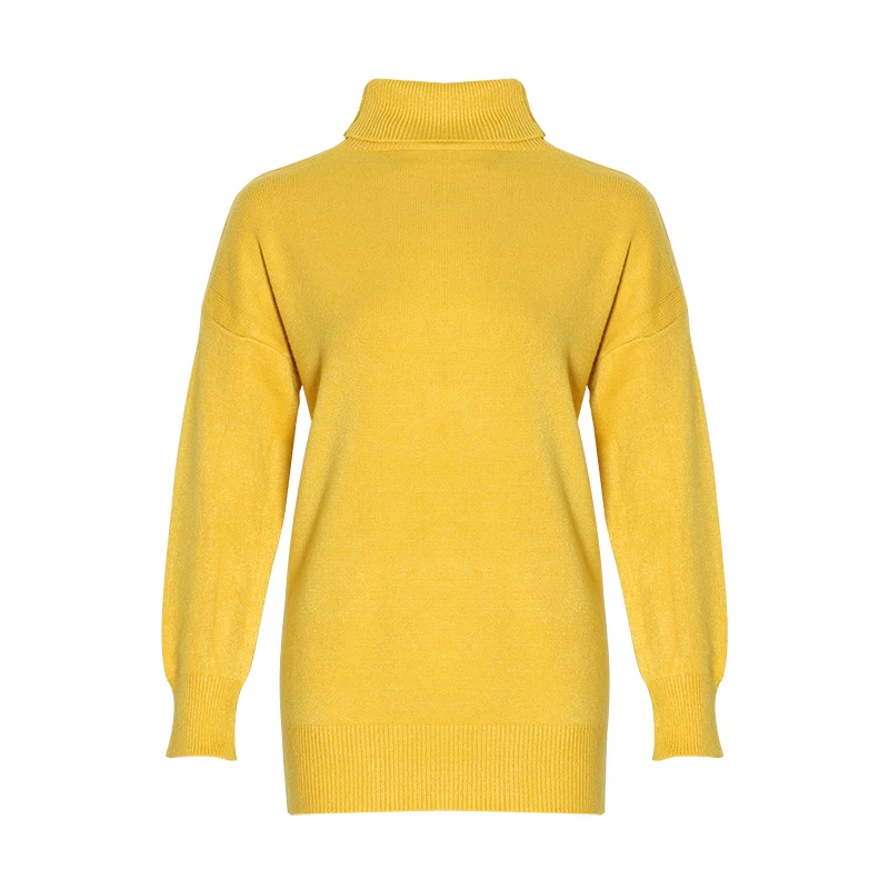 CHICEVER толстый джемпер свитер женский Водолазка с длинным рукавом Свободные Большие размеры корейские пуловеры свитер для женщин Модный осенний - Цвет: yellow