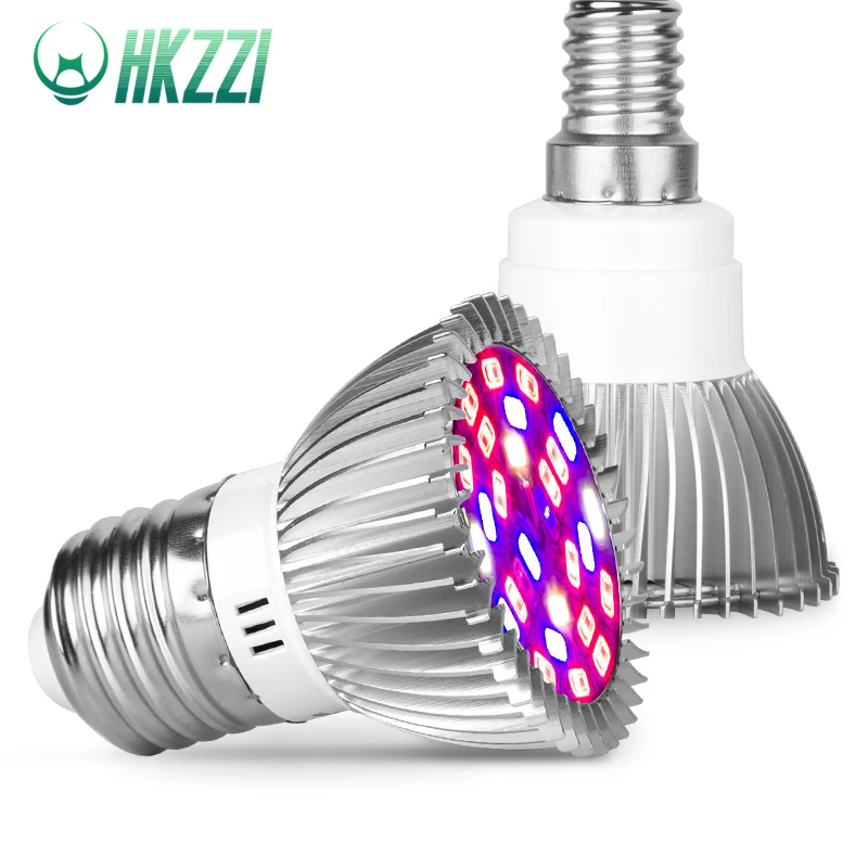 

HKKZI Full Spectrum LED Grow Light E27 E14 GU10 Indoor Plant Lamp Flowering Hydroponics System IR UV Garden Plant Growth Blub