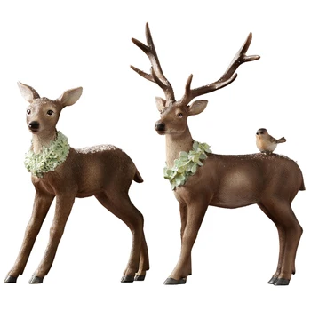 

Modern Simple Resin Elk Animal Ornaments Office Porch Living Room Bedroom Study Bookstore Table Dining Room Decorations Crafts