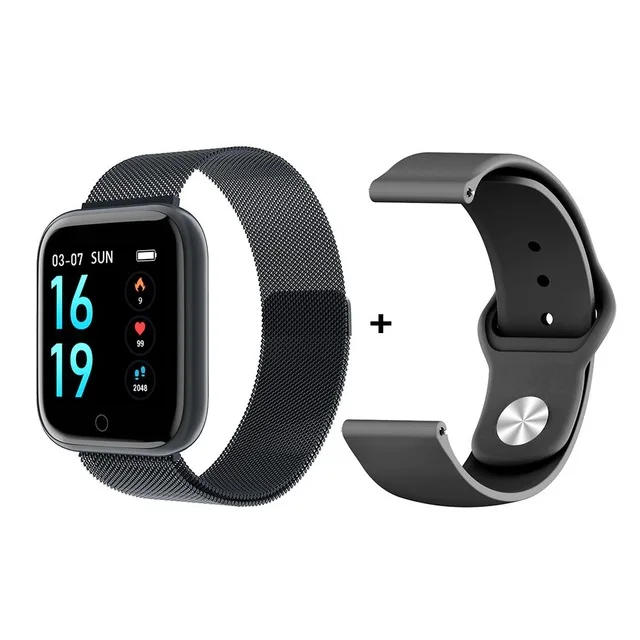 Женские водонепроницаемые Смарт-часы P70 P68 Plus Bluetooth Smartwatch для Apple IPhone Xiaomi монитор сердечного ритма фитнес-трекер - Цвет: black black