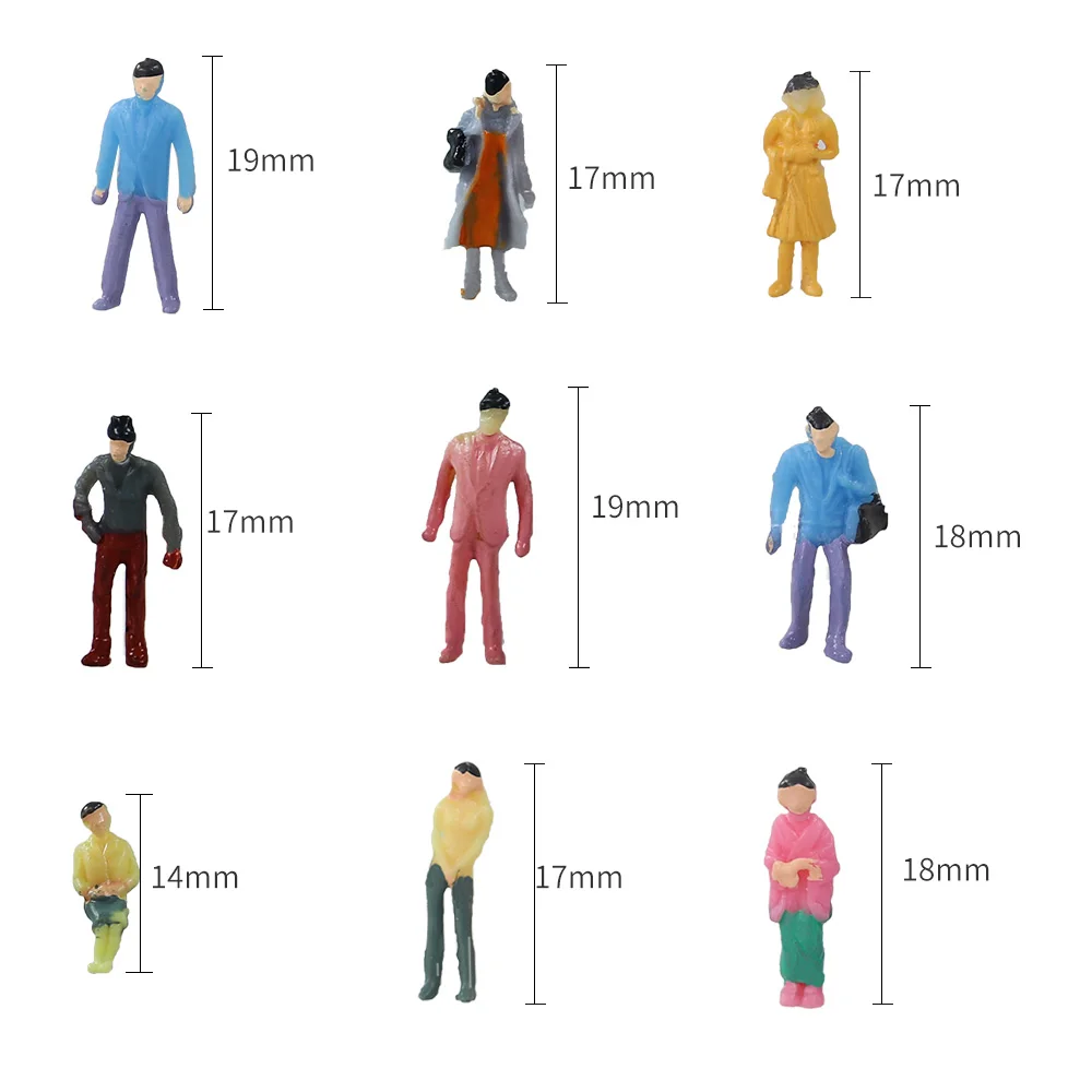 HO N Scale Model Figure Miniature People Train Street Passengers For Building Landscape Railway Scenery Layout 8