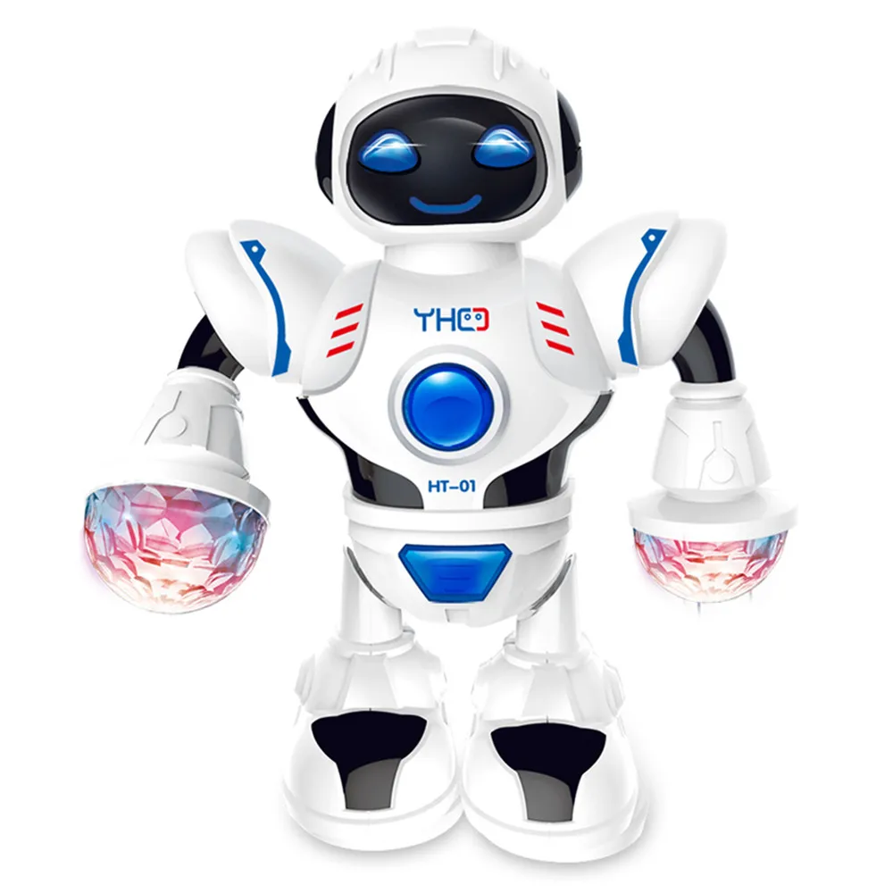 Multicolor Intelligent Mini robot electronic Fun Robot Dancing Children Electric Universal Light Music Model Toy Colorful lights plastic PH - Color: Multicolor
