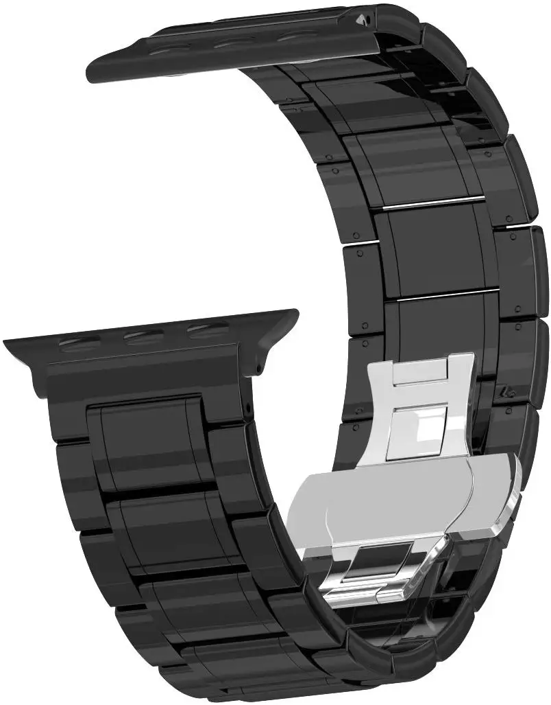 Керамический ремешок для apple watch 5, 4 ремешка 42 мм, 38 мм, iWatch band 44 мм, 40 мм, спортивные браслеты с петлей, браслет correa, apple watch 3, 2, 1 - Цвет ремешка: Black