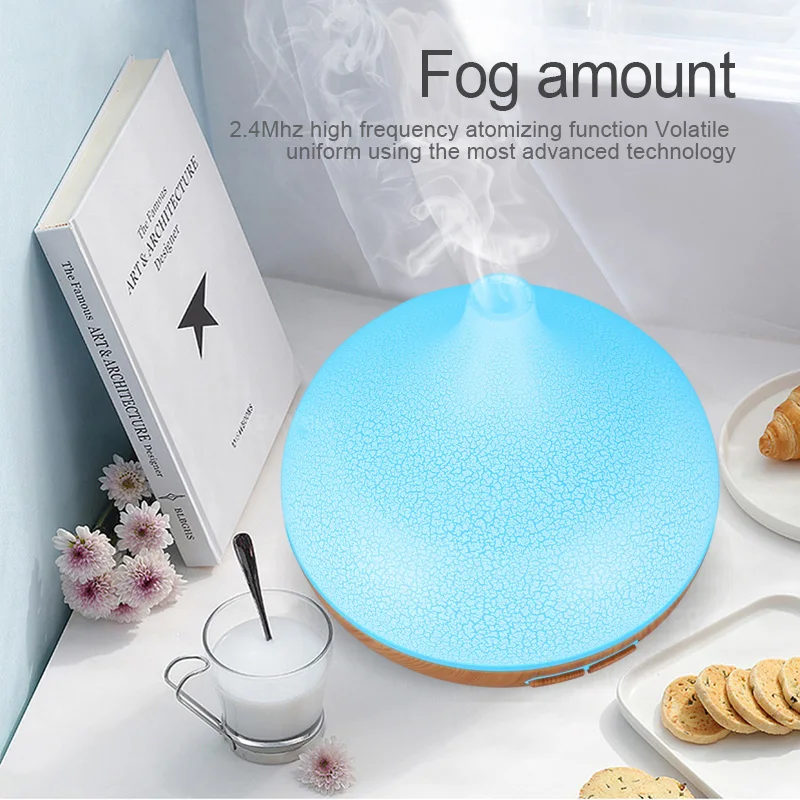 Kaufen KBAYBO 400ml luftbefeuchter mit kreative knistern licht holz Öl diffusor Ultraschall diffusoren 7 veränderbar LED farben für hause