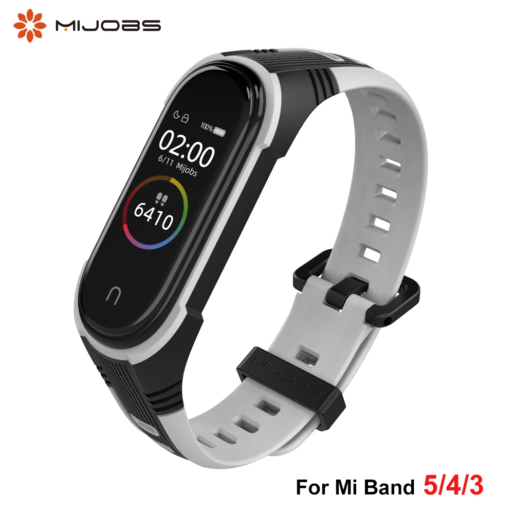Mijobs спортивный ремешок для Xiaomi Mi Band 6 5 4 3 силиконовых браслетов Correa opaska miband4