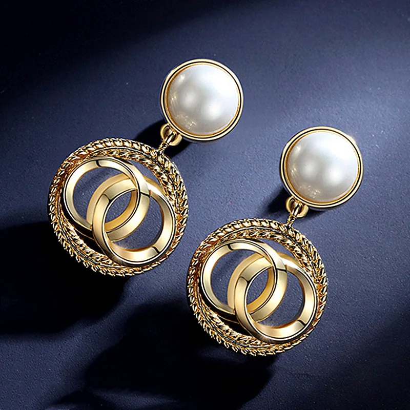 

Find Me 2019 new fashion Vintage simple alloy Drop Earrings for Women Jewelry multilayer big circle dangle Earrings wholesale