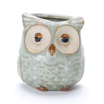 

5pcs Ceramic Flower Pot Owl Shape Succulent Plant Container for Garden Home Decoration C44
