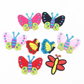 

Wholesale 100pcs Animal Transparent Butterfly Colorful Wing Flat Back Silicone DIY Accessories Ornament Backpack Brooch Pen Cap