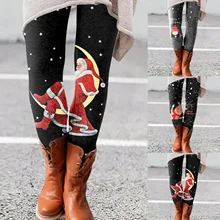

Women's Winter Leggings Girl Winter Legging Bottoms Christmas Santa Clause Print Leggings Women Clothing Jeggings Xmas Gifts