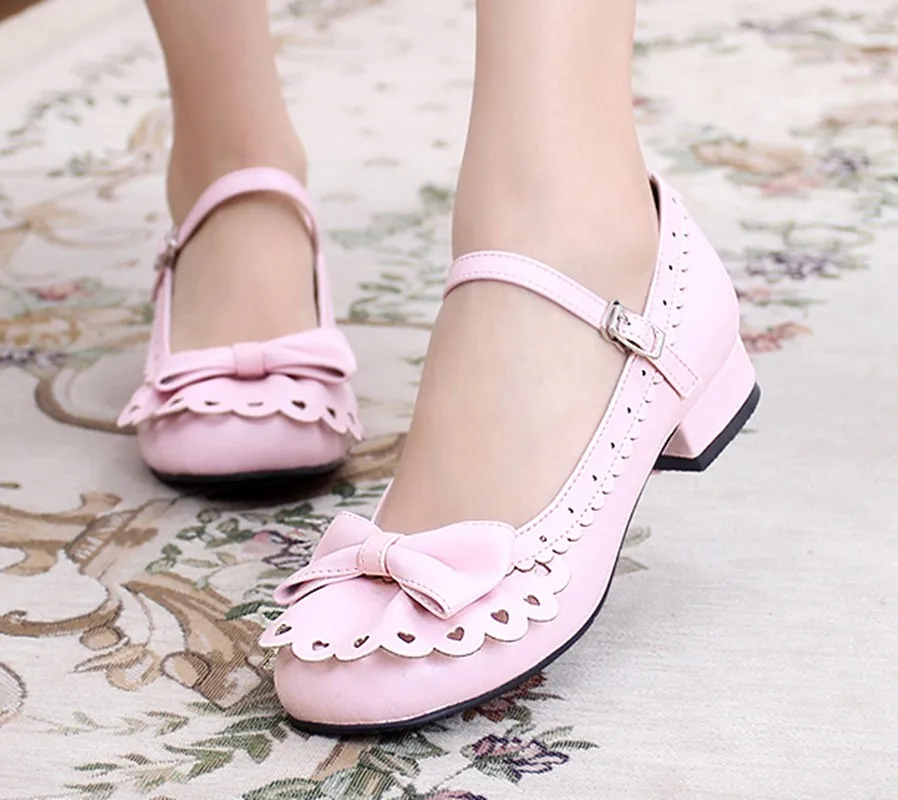 

Japanese lolita cute sweet princess jk soft sister round head lace shallow mouth low heel lolita woman Kawaii Girl Tea Party