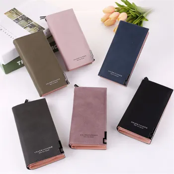 

Women Wallets Fashion Retro Lady Long Money Bag Zipper Coin Purse Cards ID Holder Clutch Female Wallet carteira 6 Colors