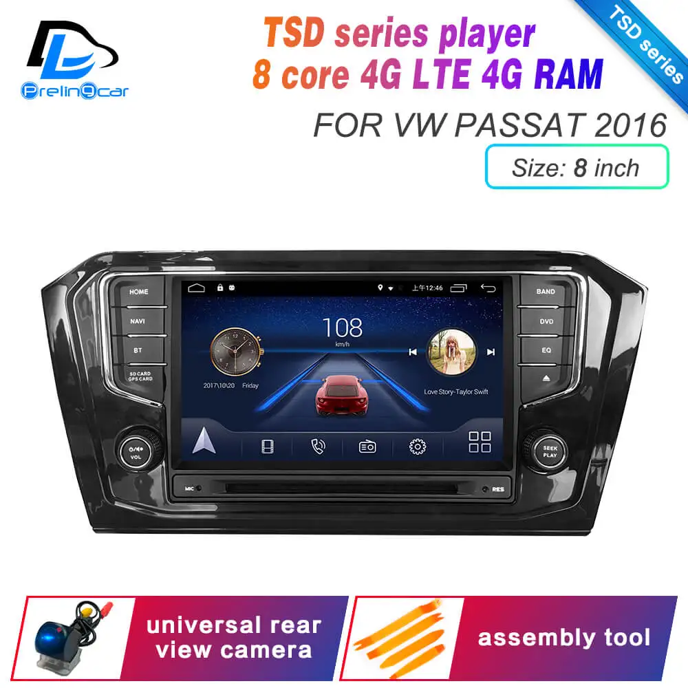 Android 9,0 DSP 4G Lte Мультимедиа gps DVD плеер для Volkswagen Passat 2002 2004 автомобильный монитор Радио Стерео навигационная система - Цвет: TSD  2016 passat