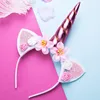 Girls Flower Cat Ears Cute Unicorn Headbands Children Headwear Photo Props Party Hair Hoop Hairbands Kids Hair Accessories ► Photo 1/6