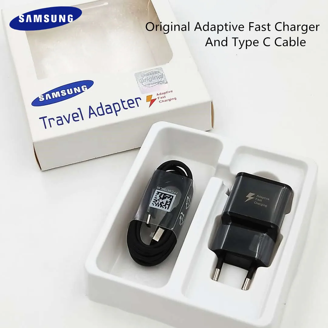 

Original Samsung Adaptive Fast Charger USB Wall Adapter EU US Plug Type C Cable For Galaxy S8 S9 S10 Plus S10E A90 A80 A70 A50