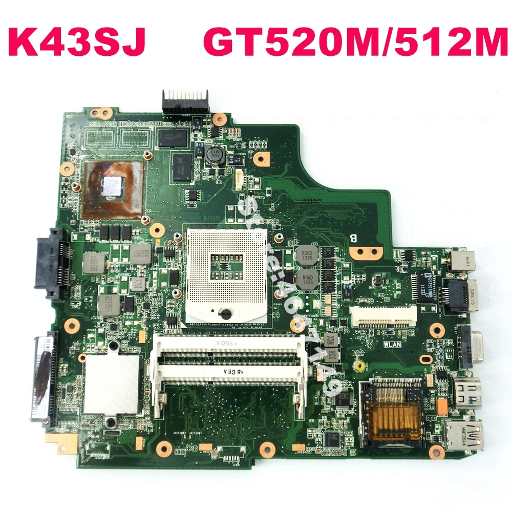 K43SJ GT520M 1 ГБ материнская плата версия 4,1/3,0 для ASUS X43S A43S K43S A83S A84S A43S K43SV K43SJ K43SM Материнская плата ноутбука 100% тестирование