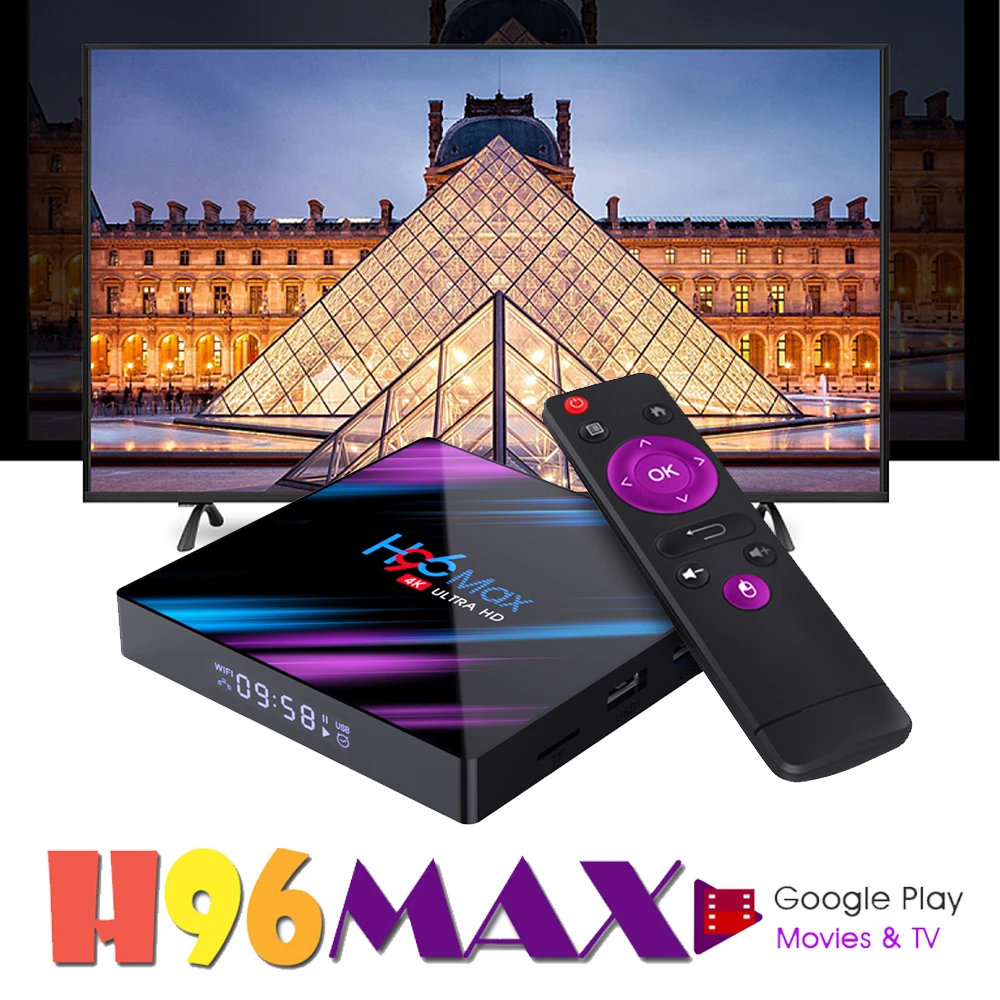 H96 MAX Smart TV Box Android 9 0 4 Гб ОЗУ 32 ГБ/64 ПЗУ Rockchip RK3318 4K USB3.0 H.265 Google Play IP телеприставка PK tx3