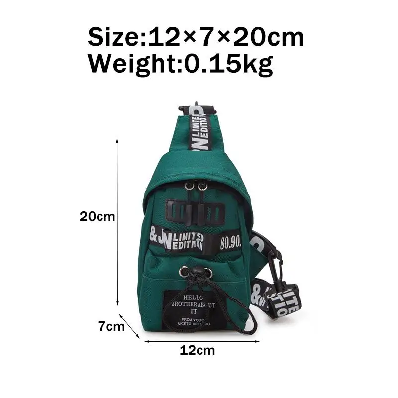 Canvas Letter strap Antitheft Messenger Crossbody Bags Unisex Sling Bags 2019 Purses custom chest rig bag chest bag