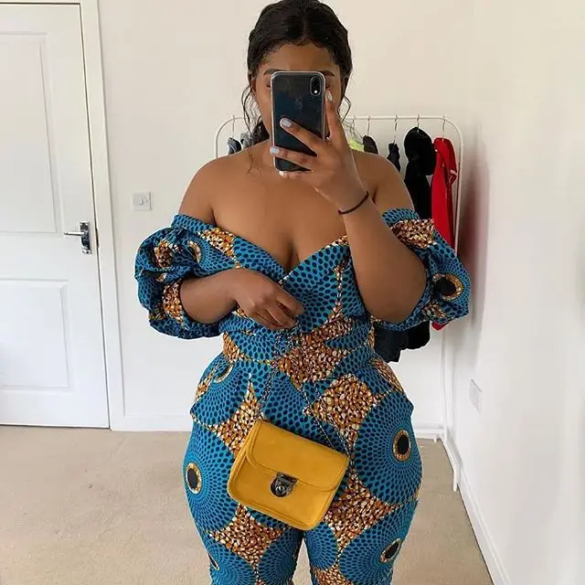 2019 новый летний элегантный модный женский комбинезон в африканском стиле с принтом больших размеров