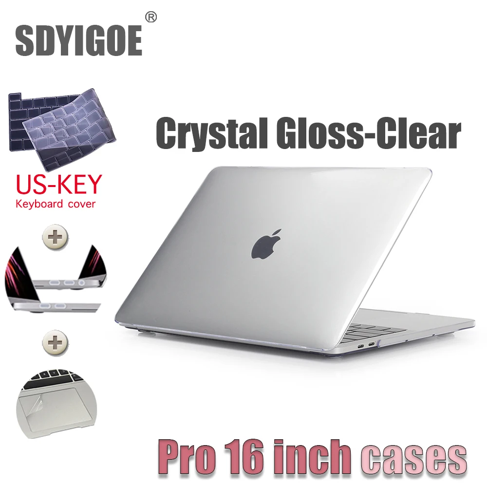 Для macbook pro16 чехол s A2141 чехол для ноутбука прозрачный защитный чехол для ноутбука полная защита 16 дюймов матовый прозрачный жесткий чехол - Цвет: US-Key Crystal clear
