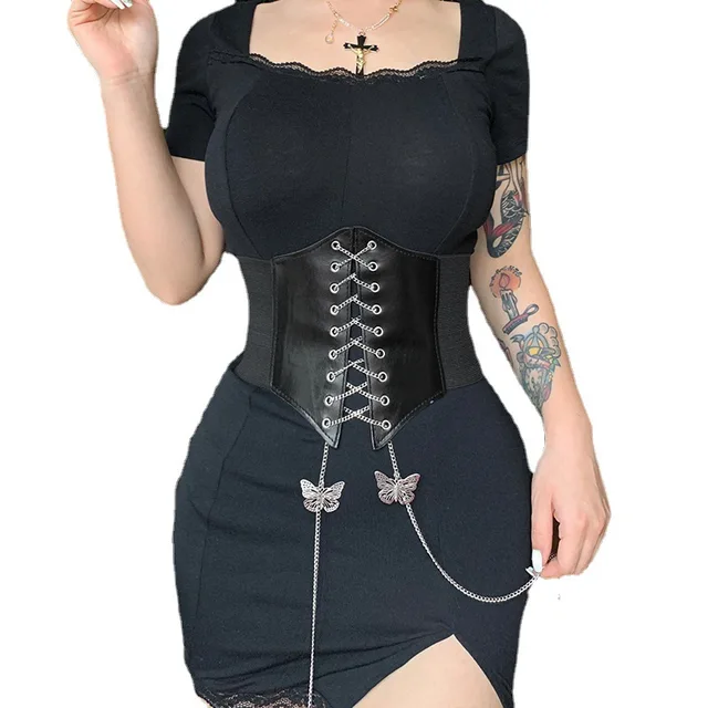 2021 Fashion Chain Corset Women Bandage Waist Trainer Body Shaper Sexy Bustier Underbust Slimming Waist Belt