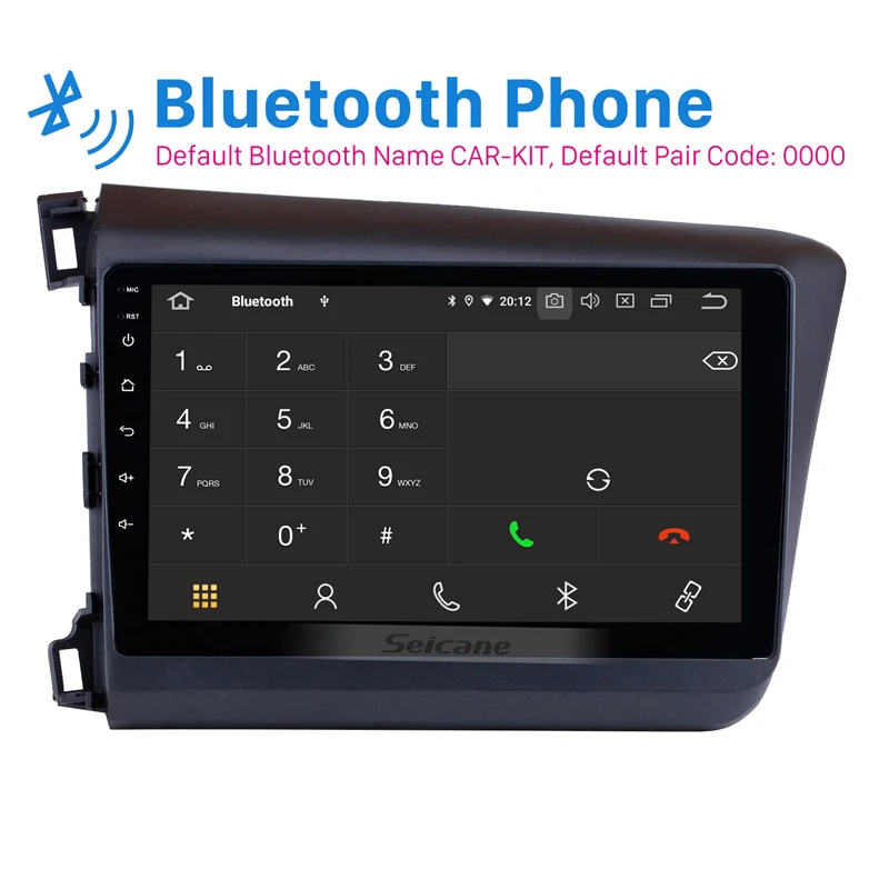 Seicane 1024*600 мультитач Android 9,0 Bluetooth gps система автомобиля радио для 2012 Honda Civic поддержка OBD2 3g WiFi 1080P DVR