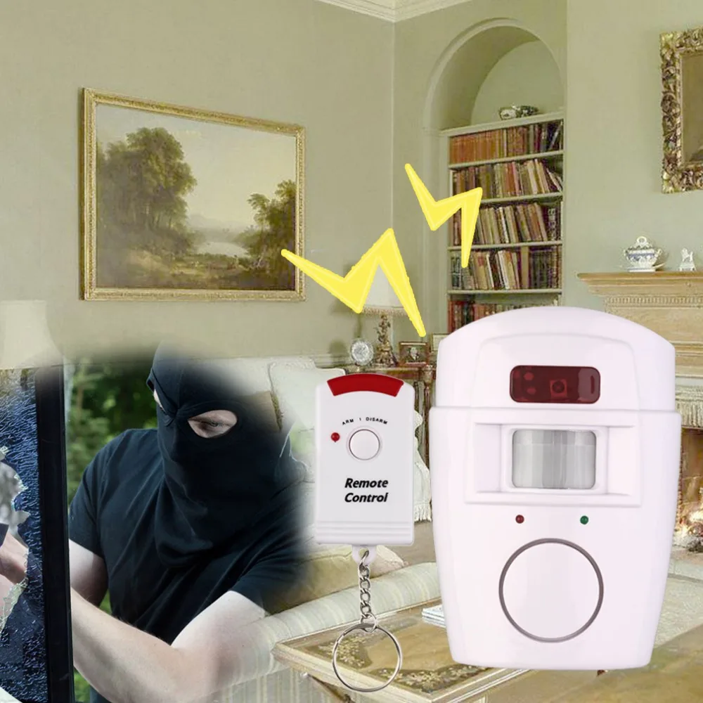 

105DB MP Alert Infrared Sensor Alarm system Controller Wireless Home Security PIR Anti-theft Motion Detector Alarm+2 Remote