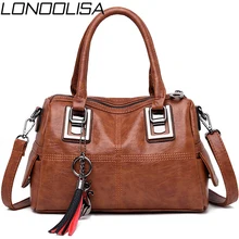 LONOOLISA, винтажные кожаные женские сумки с кисточками,, роскошные сумки, дизайнерские сумки через плечо