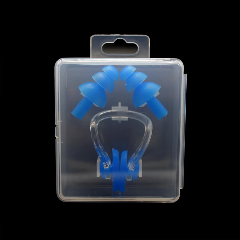 1 Pair/set Soft EarPlugs&1 Nose Clip Silicone Waterproof Dust-Proof Earplugs Sleeping Travel Water Sport Swimming Accessorie