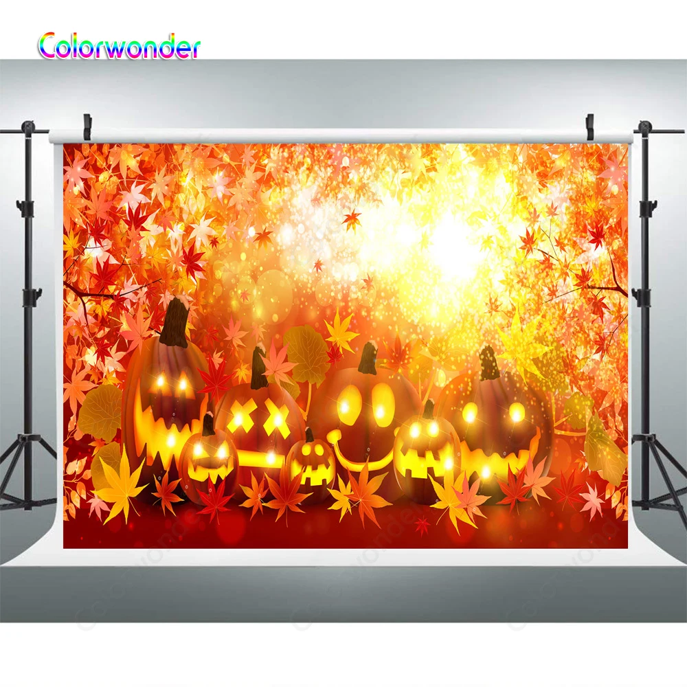 Halloween Backdrop for Birthday 7x5 Glitter Bokeh Photo Background Pumpkin Baby Shower Lamp Kids Pictures | Электроника